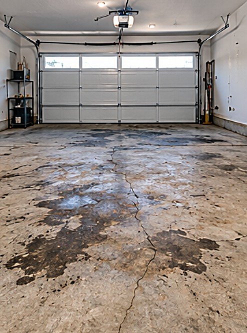 Garage Flake Epoxy Floor before epoxy installation